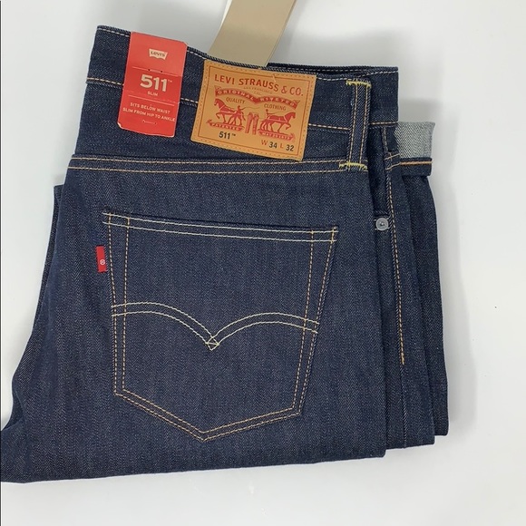 Levi’s 511 Selvedge Slim Men’s 34x32 Jeans NEW - Picture 5 of 5